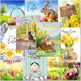 Olivia Samuel Pack of 10 Premium Easter Greeting Cards. A5 Standard Size Multipack Assortment with Peel and Seal Envelopes. Designed and Printed in the UK.