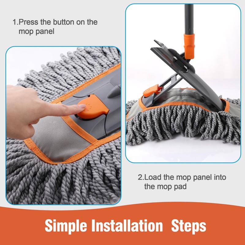 Microfiber Dust Mop for Hardwood Floor Cleaning, Dry and Wet