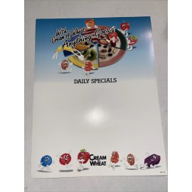 Cream of Wheat Unique Cream Of Wheat “With Cream Of Wheat Anything Goes” Restaurant Menu Insert