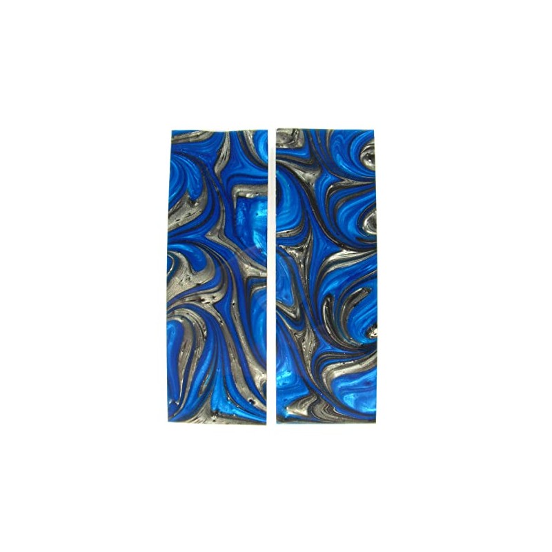 Silver & Blue Pearl Knife Scale Sets