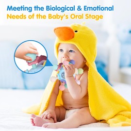 MAVEKID Baby Sensory Toys 0-6 Months, Baby Teething Toys 3-6 6-12 Months, Montessori Teether Toys for Babies 0 3 6 9 12 18 Months, Rattle Toys Gifts for 1 One Year Old Boys Girls Newborn Infant