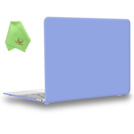 UESWILL Smooth Touch Matte Hard Shell Case Cover Compatible with MacBook 12 inch with Retina Display (Model: A1534) + Microfibre Cleaning Cloth, Serenity Blue