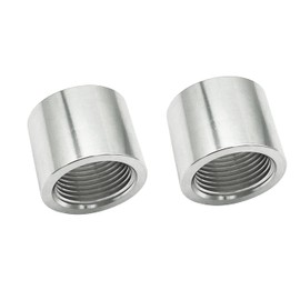 KRD PERFORMANCE Female 1/4 NPT Weld On Bung, 1/4" Weldable Bung Fuel Tank Fitting, Pack of 2, Aluminum Natural
