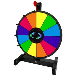 Bejudud 12 Inch Spinning Prize Wheel, 12 Slots Roulette Wheel Tabletop Wheel of Fortune with Dry Erase Markers and Eraser for Carnival, Trade Show