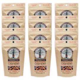 Sugar Bob's Finest Kind - Vermont Maple Sriracha Slow Roasted Hot & Spicy Cashews Case, 2.5 oz (12 Pack)