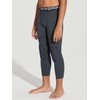 DEVOROPA Youth Boys' Compression Pants with Knee Pads 3/4 Basketball