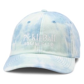 AMERICAN NEEDLE Pickleball Tie Dye Slouch Adjustable Buckle Strap Baseball Hat, Jade/Blue/White (AN2202A-PBALL-JBW)
