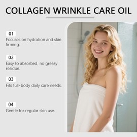 Aceite de colágeno hidratante para el cuerpo y después de la ducha, aceite corporal hidratante antiedad, aceites de colágeno para después del baño que reafirman la piel, líneas de expresión. (2PCS)