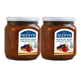 Nezhin Moroccan Paste Eggplants & Pepper , Non-GMO, No added Preservatives, 15.9 OZ/450 gr, Pack of 2
