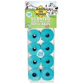 Bags on Board Dog Poop Pick-Up Bags, Ocean Breeze Scent (Pack of 140)