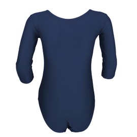 Aquarti Girls' 3/4 Sleeve Ballet Leotard, darkblue