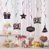 LINGTEER Happy 60th Birthday Decorations - 12Pcs Birthday Black &