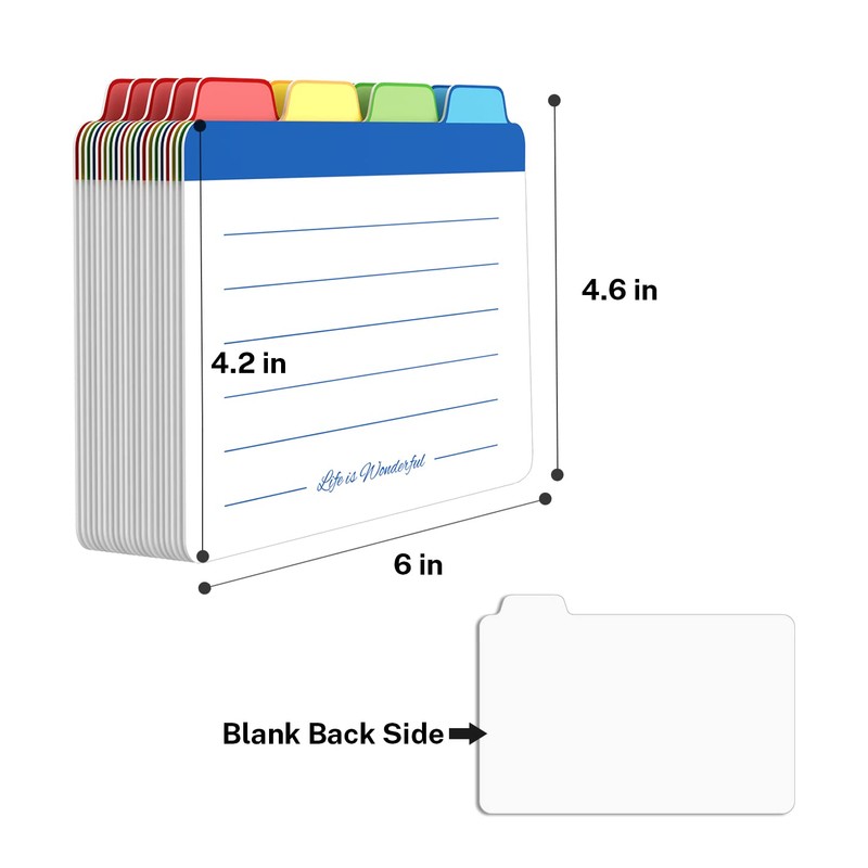 Neando Index Cards Guide Dividers 4x6 inches, The Blank Index