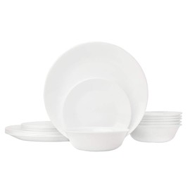 Corelle Livingware 18-Piece Dinnerware Set, Winter Frost White, Service for 6 (1088609)