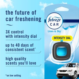 Febreze Car Air Freshener, Odor-Fighting Automotive Vent Clip, Linen & Sky Scent, 3 Count