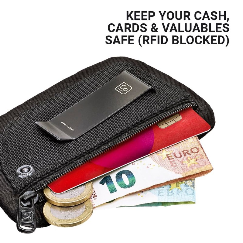 Go Travel Clip Pouch - Discreet Hideaway Wallet with RFID