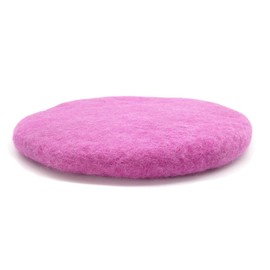 feelz Felt Cushion Seat Cushion Round Felt Various Pink, Purple, Berry Tones 100% Wool 35 cm Height 2-3 cm Handmade (Hot Pink)