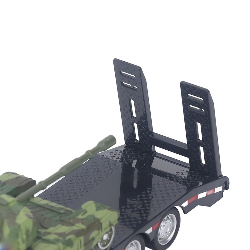Flatbed Trailer Toy Simulation Detachable Collectible Military Trailer Tank Model