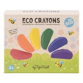 Tiger Tribe Eco Crayons | 6 Piece Soy & Beeswax Crayons For Toddlers | Rainbow Colouring Crayons For Children | My First Crayons | Toddler Crayons | Wedge Crayons For Little Hands