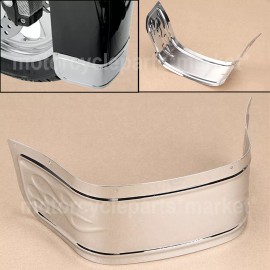 Unbranded Chrome Front Fender Trim Skirt Flame Style for Harley Touring Road King Softail