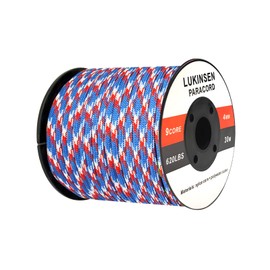 Lukinsen Paracord 9 Strand, 0.2 Inch (4 mm) Diameter, 98.4 Feet (30 m) / 164 Feet (50 m) Long, Parachute Cord, Load Capacity 617.3 lbs (280 kg), Guy Rope, Tent Rope, for Camping, Outdoor Activities