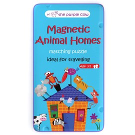 The Purple Cow - Magnetic Travel to Go Animal Homes - Matching Game, Multicolor