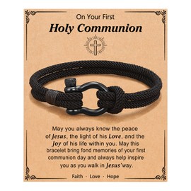 PINKDODO First Communion Gifts for Boys Catholic 1st Holy Communion Decorations Bracelet