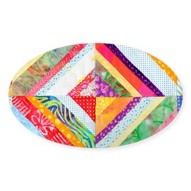 CafePress Rainbow Colors Abstract Geometric Pattern Sticker Sticker (Oval 50 pk)