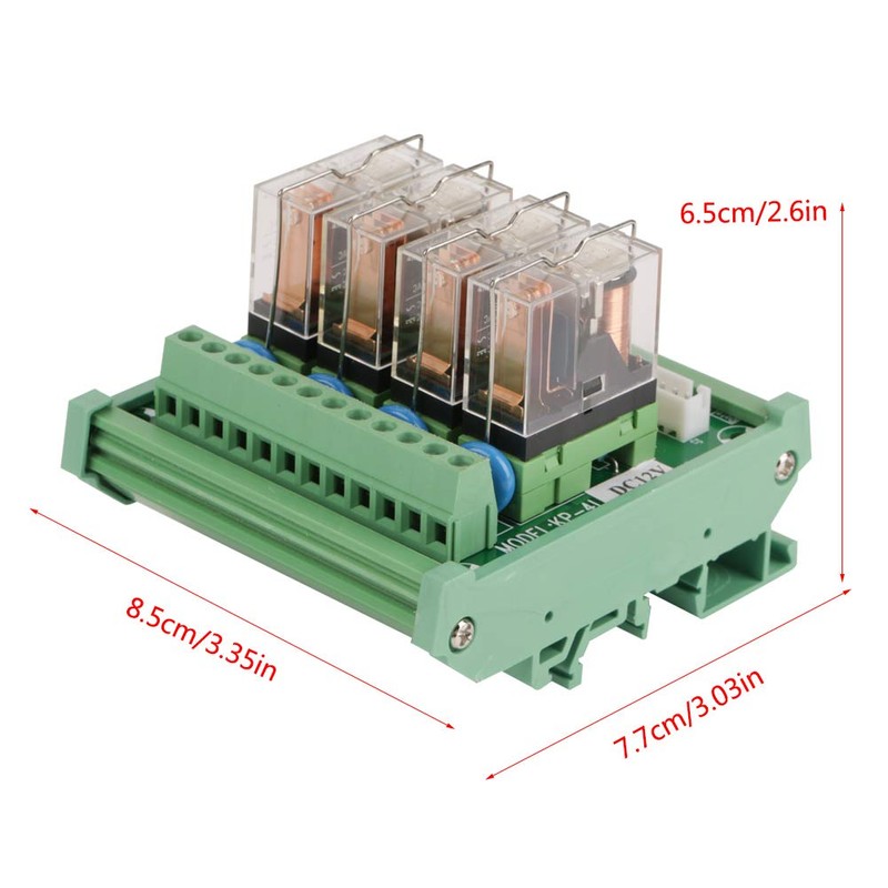 4 Channel Relay DIN Rail Mount 16A Power Relay Interface
