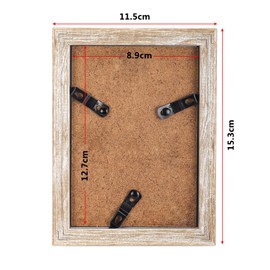 Wtrgas Photo Frame, Large Size, 2 Sided Tabletop Photo Frame, 3.5 x 5.0 inches (89 x 127 mm), Wood Grain, Foldable, Vertical, Wood