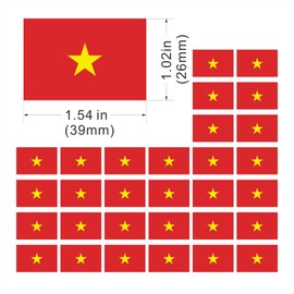 Womaha 30 Sheets Vietnam Flag Temporary Tattoos Fans Face Tattoo Stickers for Adults Kids Group Activity Props