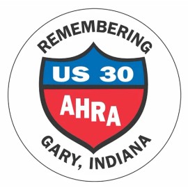 U.S. 30 DRAGSTRIP GARY INDIANA US 30 DRAG STRIP DECAL STICKER 4" ROUND AHRA