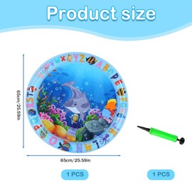 Syylqyr 2 PCS Set Pet Water Bed, 65 * 65CM Baby Water Mat Thickened Sensory Multi-function Cool Comfort Inflatable for Pets & Kids for Indoor