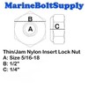 Stainless Steel Thin Jam Nylon Insert Lock Nuts 5/16-18 (Pack