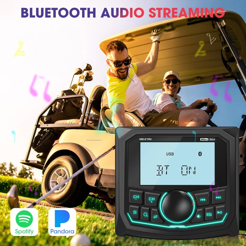 Waterproof Bluetooth Radio for Golf Cart: DOVOX Boat Marine Gauge