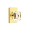 Emtek Privacy Set, Modern Rectangle Rosette, Modern Windsor Crystal Knob