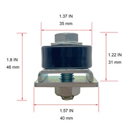 Hi Flame Beam - Ruedas de rodillo para carretilla de límite de posicionamiento para canal de puntal Unistrut con 1-5/8 pulgadas de ancho y todos los canales de puntal de 1-5/8 pulgadas o más alto