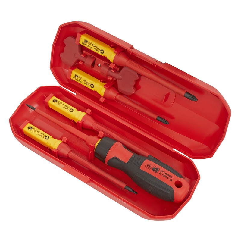 Sealey Interchangeable Screwdriver Set, 8pc - VDE Approved - AK61280