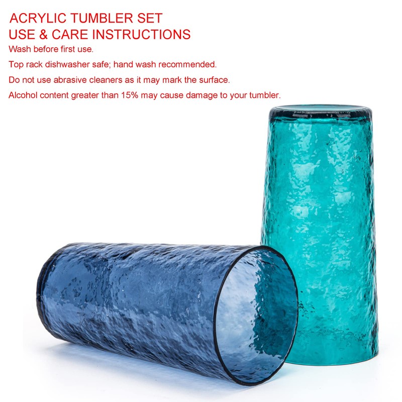 KX-WARE Vasos de plástico acrílico Highball de 18 onzas, juego