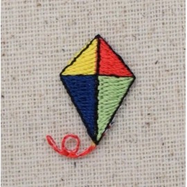 Wholesale Applique Iron On Embroidered Applique Patch Small Mini Summer Colorful Kite with String