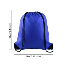 FEPITO 2 Pack Drawstring Backpack Bags Tote Sack Cinch Bag String Backpack for Gym Traveling, Blue