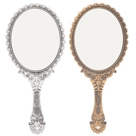 FOMIYES Espejo De Mano 2 Uds Espejo De Maquillaje Vintage Espejo De Tocador Espejo De Mano Cosmético Espejo De Cuidado Personal De Belleza para Y Niña
