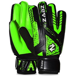 ZABZ Goalkeeper Gloves Non-slip Latex Material Soccer Goalie Football Goalkeeping Gloves Wrist Protection For Kids Youth and Adults (Green, Size 6 suitable for 13 to 15 years old)