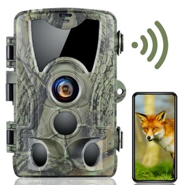 CAMVILD Trail Camera WiFi, 30MP 4K Game Camera with Night Vision Motion Activated Waterproof, 0.2S Trigger Speed, 850nm Low Glow Wildlife Camera for Backyard Security Wildlife Monitoring (Green)