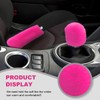 5PCS Fluffy Car Steering Wheel Cover Set, Includes Faux Fur