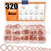 Rustark 320 Pcs Copper Flat Washers Assortment Kit Metric Sealing