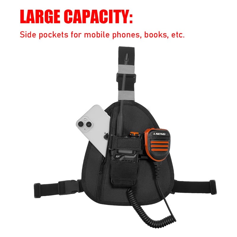 JoyRole Walky Talky Chest Harness Shoulder Radio Holster Chest Pack