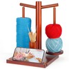 Yarn Holder for Crocheting, Wooden Rotating Yarn Spinner with 2