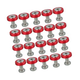A ABSOPRO 20pcs Motorcycle Red Fender Bumper Washer Bolt Nuts Kit Fastener Item Replacement