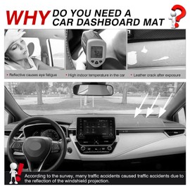 Autorder Compatible with Dashboard Cover Mat Toyota Corolla 2019-2021 2022 2023 Accessories Flannel Dash Cover Nonslip Dashboard Mat Protector Sunshade No Glare